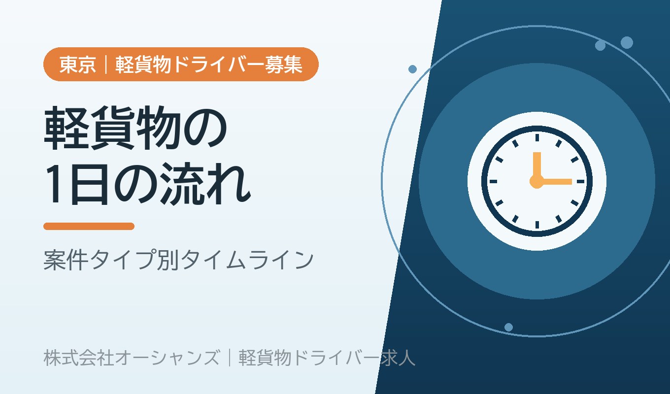 軽貨物ドライバーの1日の流れ｜案件タイプ別タイムラインで見る、実際の働き方